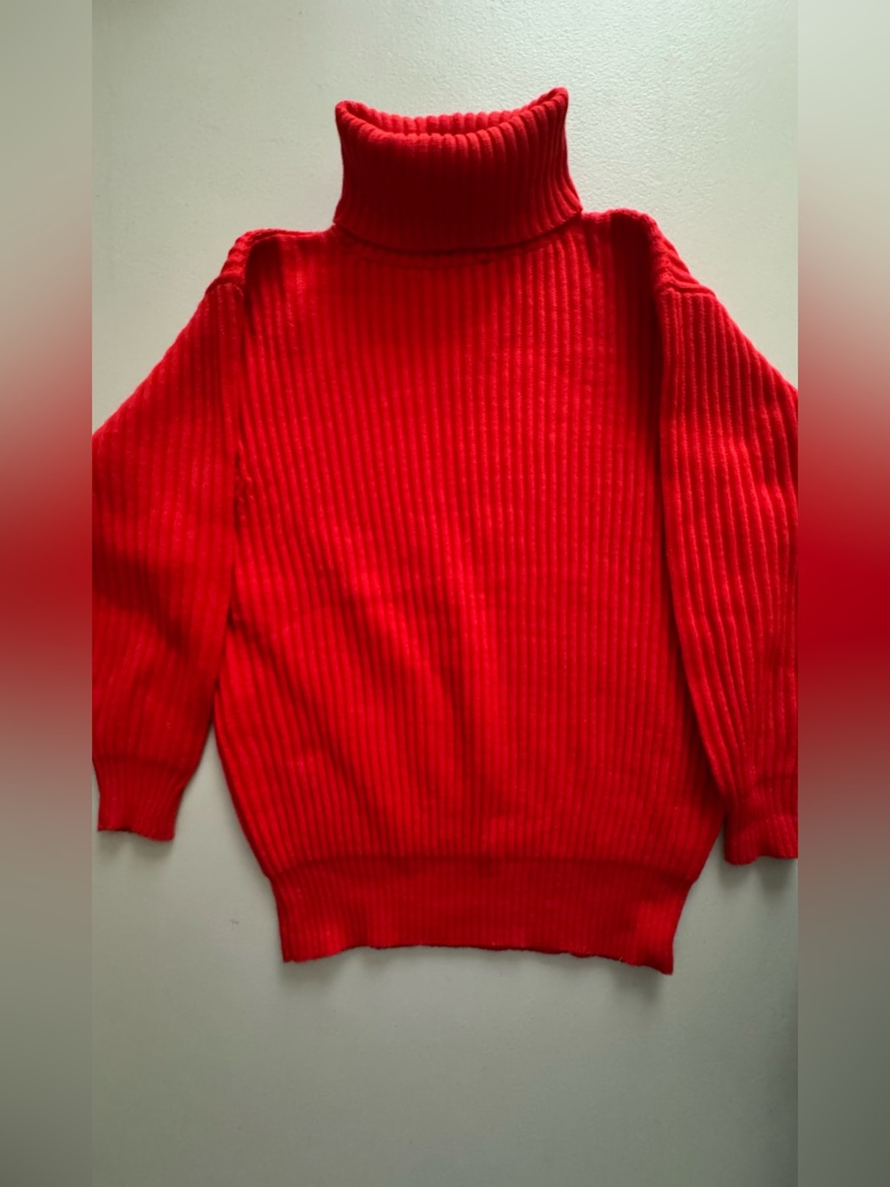 3/$10 Red Ribbed Turtleneck Sweater - Classic Cozy Knit